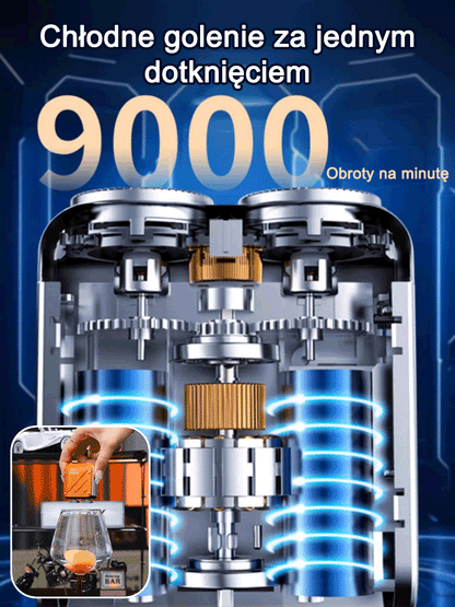 Mała stalowa maszynka do golenia z zawieszonym ostrzem magnetycznym