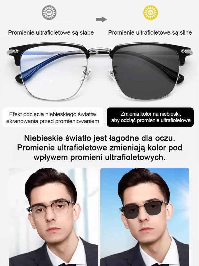 Automatyczne okulary do czytania z funkcją powiększania i filtrem światła niebieskiego