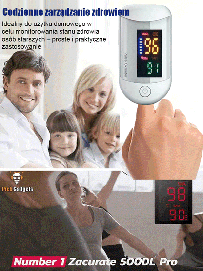 Pulsoksymetr o wysokiej rozdzielczości z klipsem na palec