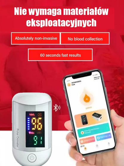Pulsoksymetr o wysokiej rozdzielczości z klipsem na palec