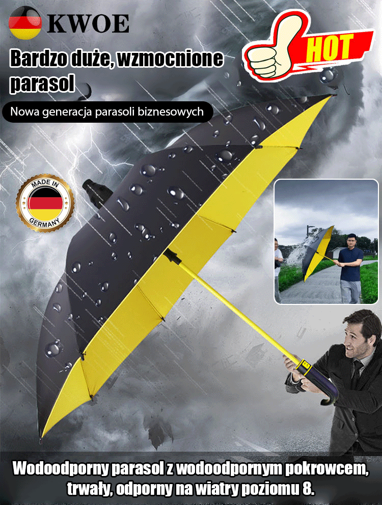 【Rekomendowany przez IMIS】Samozwijający się piętrowy parasol odporny na sztorm