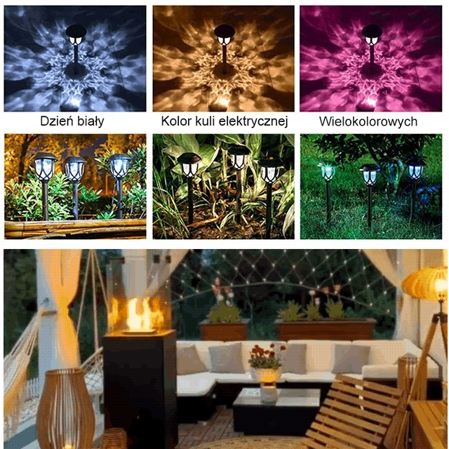 Solarne lampy ogrodowe wodoodporne do użytku domowego.