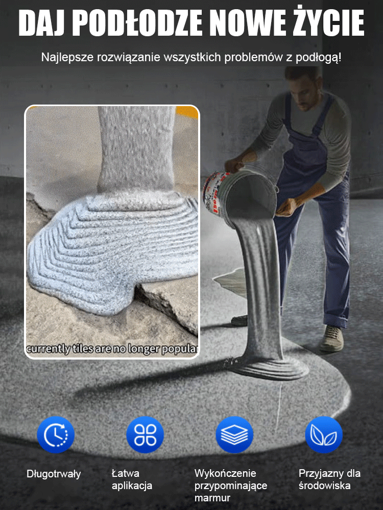 【Darmowy utwardzacz】Farba epoksydowa z kolorowym piaskiem do podłóg imitująca marmur