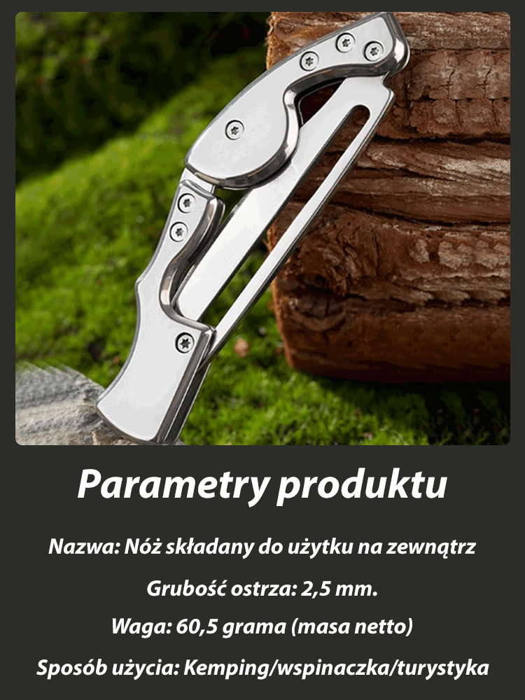 Outdoor mini metalowy nóż składany mechaniczny wykonany w całości ze stali