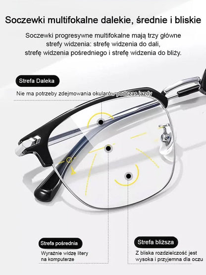Automatyczne okulary do czytania z funkcją powiększania i filtrem światła niebieskiego