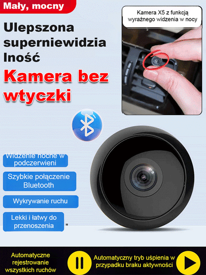 Kamera bez podłączenia Instalacja bezprzewodowa, dostępna bez wtyczek, monitorowanie w czasie rzeczywistym!