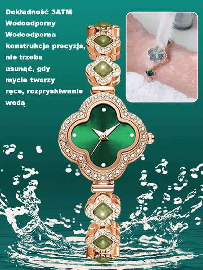 Szmaragdowa bransoletka z koniczyną dla kobiety