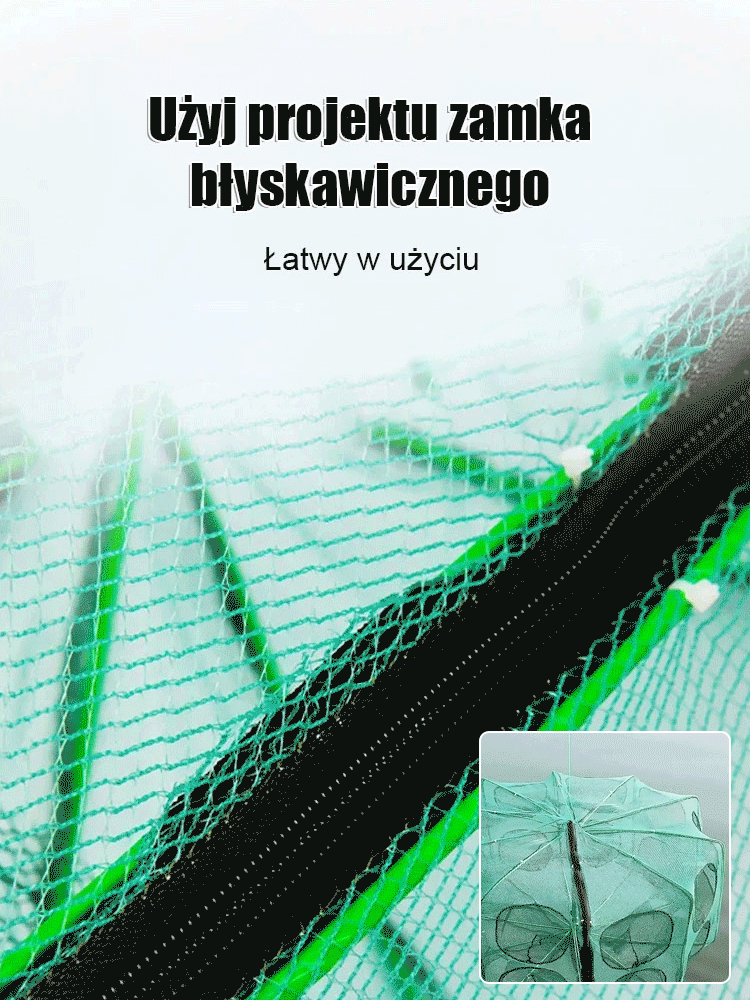 [Mistrz wędkarstwa] Automatycznie składa i pogrubia klatkę wędkarską