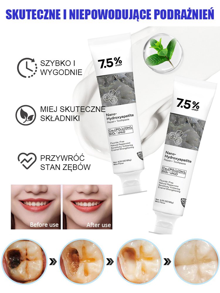 Hydroksyapatyt Whitening Pasta do zębów
