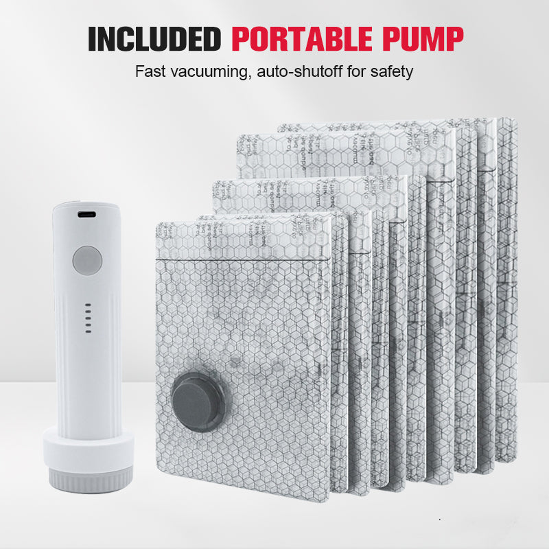 💪🌬️ Torby podróżne do przechowywania próżniowego i przenośny zestaw pompek 👕✨