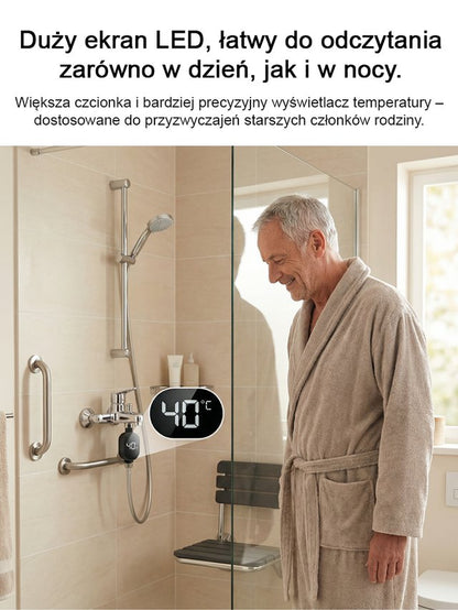 Inteligentny, wodoszczelny wyświetlacz temperatury do słuchawki prysznicowej