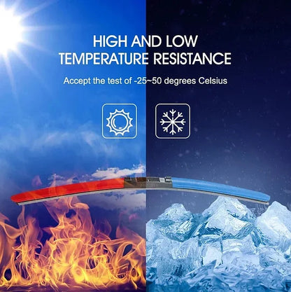 Kolorowe, ciche wycieraczki - łatwe w montażu, szybko zwalniane za pomocą klipsa, trwałe i odporne na zużycie, stylowy design zapewniający cichą jazdę!