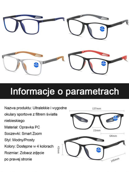 Ultralekkie i wygodne okulary do czytania blokujące niebieskie światło