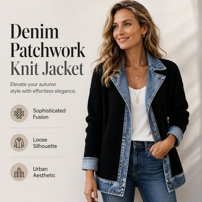 ⌛Oferta ograniczona czasowo – Elegancki damski płaszcz z prążkowanego jeansu