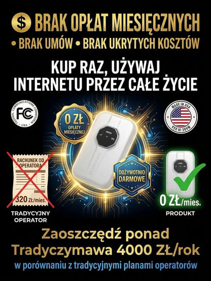 Przenośny WiFi z globalnym zasięgiem, dożywotnio za darmo