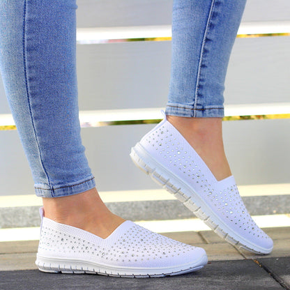 Białe SPORTOWE DAMSKIE TENISÓWKI elastyczne TRAMPKI Dżety