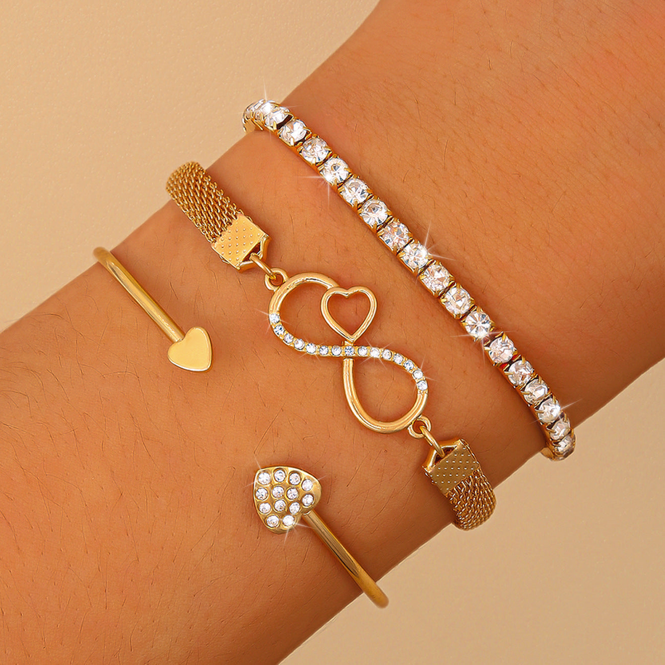 Trzyczęściowy zestaw bransoletek w stylu boho