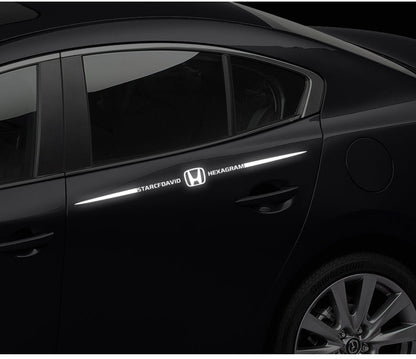 Naklejka samochodowa 3D kolorowa, laserowo odblaskowa, 4 szt.