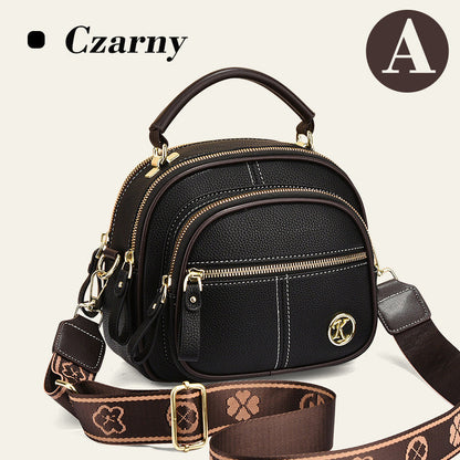 ✨Klasyczna wielokomorowa torba na ramię z regulowanym szerokim paskiem ze skóry PU-TAB