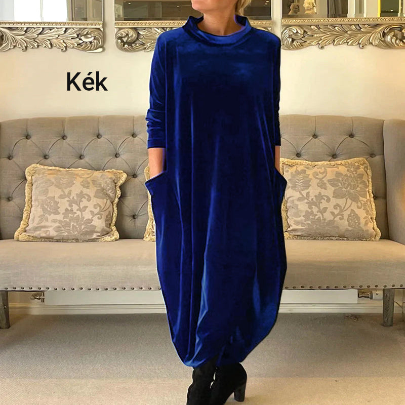 Elegancka elegancka aksamitna długa sukienka