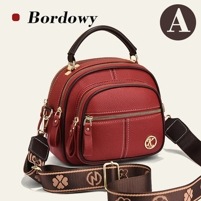 ✨Klasyczna wielokomorowa torba na ramię z regulowanym szerokim paskiem ze skóry PU-TAB