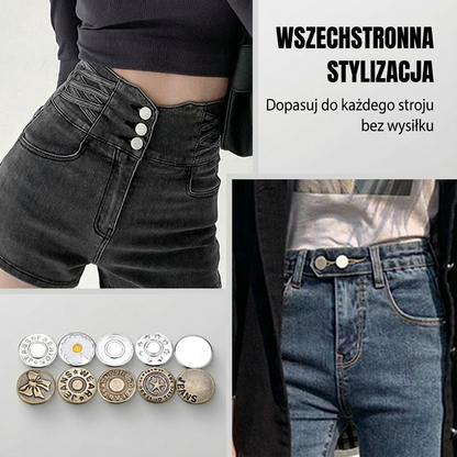 Zestaw guzików do dżinsów bez szwów, z możliwością zdejmowania