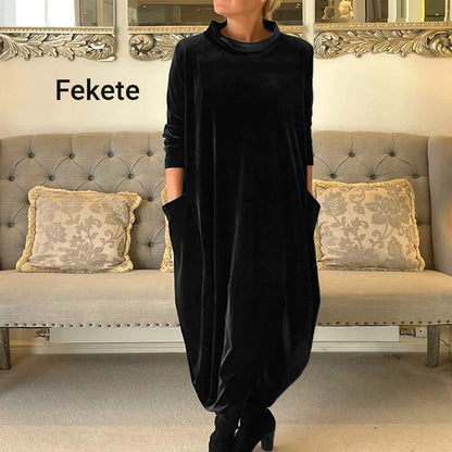 Elegancka elegancka aksamitna długa sukienka