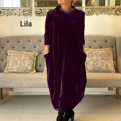 Elegancka elegancka aksamitna długa sukienka