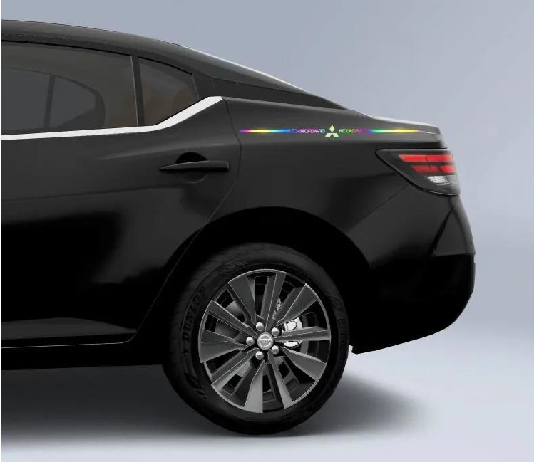 Naklejka samochodowa 3D kolorowa, laserowo odblaskowa, 4 szt.