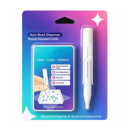 🔥Last Day 49% OFF 💎 Automatic Diamond Painting Bead dispenser | Wax-Free Round Drill Pen for Faster, Easier Crafting ✨