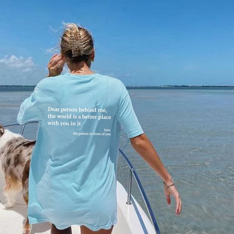 💥Nowa koszulka unisex z nadrukiem „Droga Osobo Za Mną” w dużym rozmiarze z 2025 roku