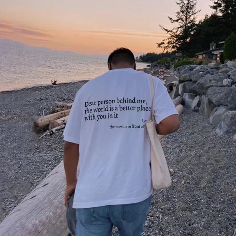 💥Nowa koszulka unisex z nadrukiem „Droga Osobo Za Mną” w dużym rozmiarze z 2025 roku