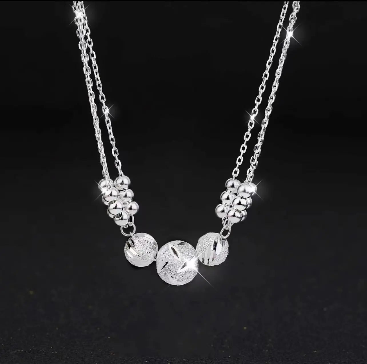 🎁🔥[Naszyjnik + Bransoletka]✨Zestaw biżuterii z grawerowanym srebrnym naszyjnikiem