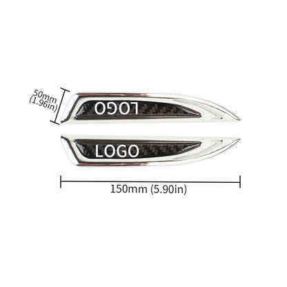 Naklejka samochodowa uniwersalna z logo, metalowa, personalizowana (2 szt.)