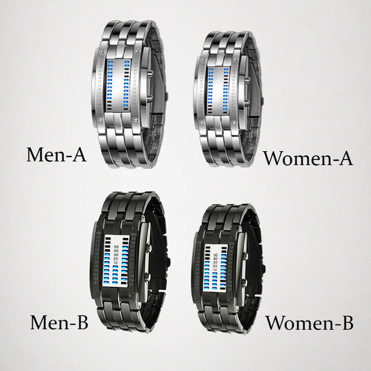 ⌚ TERAZ 50% TANIEJ! 🤓 Zegarek Cyberpunk Binary LED – „Tylko geekowie go rozumieją” – futurystyczny, wyjątkowy i przyciągający wzrok z niebieskim wyświetlaczem LED 💙