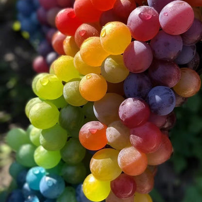 Nowa rzadka, tęczowa, hybrydowa odmiana winogron organicznych