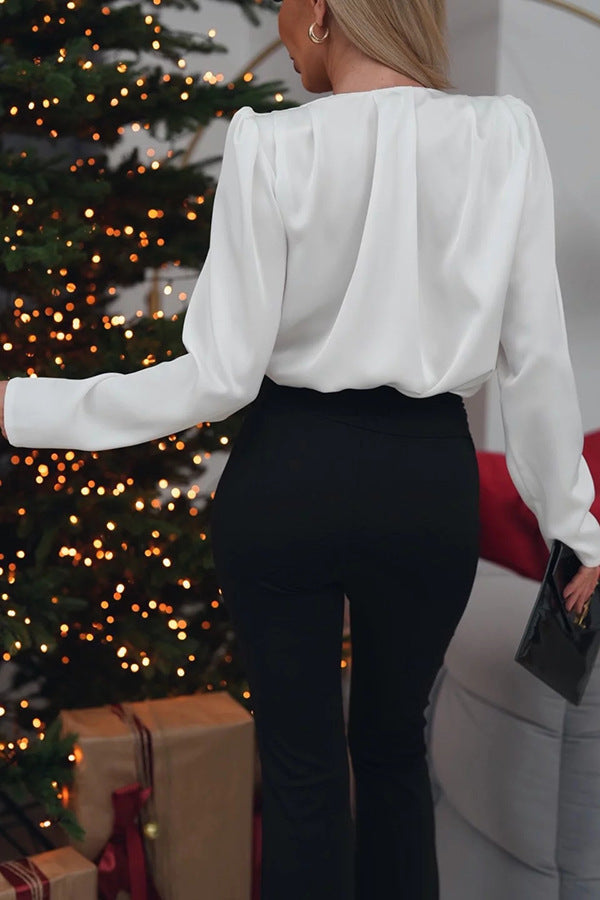 🌼Wyjątkowa i romantyczna luźna koszula satynowa w kolorze różu