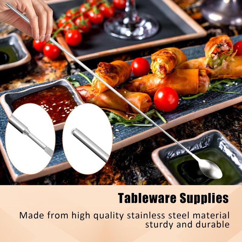 💥🔥 Teleskopowy widelec i łyżka ze stali nierdzewnej