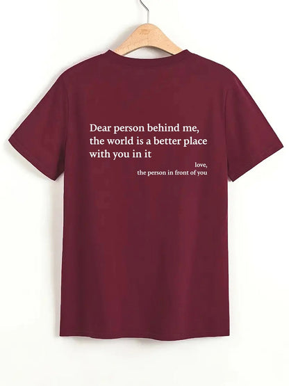 💥Nowa koszulka unisex z nadrukiem „Droga Osobo Za Mną” w dużym rozmiarze z 2025 roku