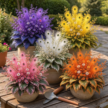 🔥 Oszczędź 50%🦚Cebulki funkii Peacock Flame – bujne rośliny lubiące cień do ogrodu i domu
