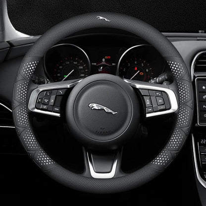 Ultracienki, oddychający pokrowiec na kierownicę z prawdziwej skóry z antypoślizgowym uchwytem