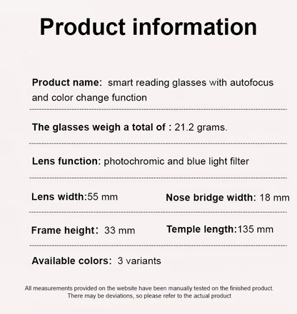 [Współtworzone przez projektantów] Okulary do czytania Gypsophila Smart Zoom i zmieniające kolor