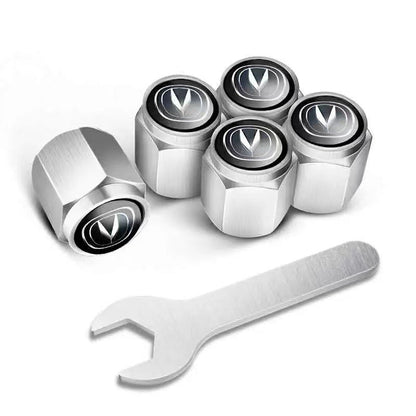 🔥Nakrętki na wentyle do opon samochodowych (5 szt. + 1 szt. klucza)