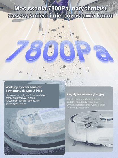 Niski poziom hałasu i wydajny antybakteryjny robot zamiatający