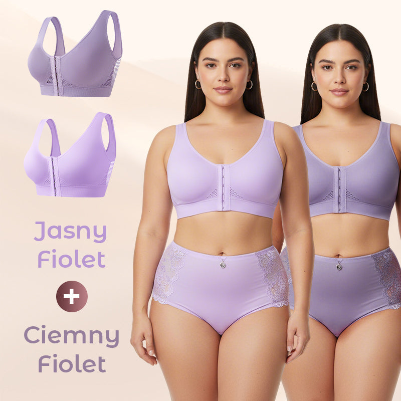 【1+1 gratis】Biustonosz damski bez fiszbin z zapięciem z przodu