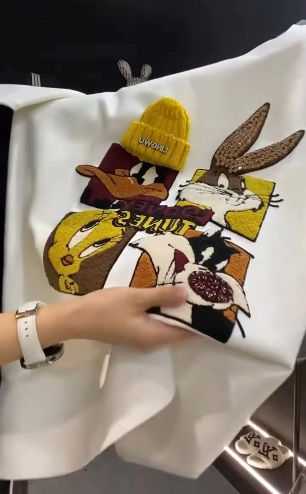 🍭Urocza bluza z nadrukiem w cekiny z kreskówek