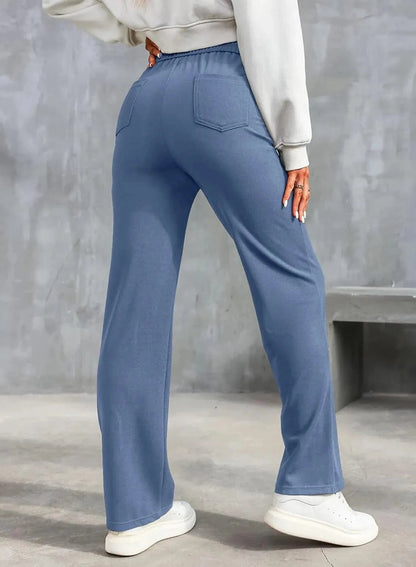 Elastyczne spodnie rekreacyjne z wysokim stanem