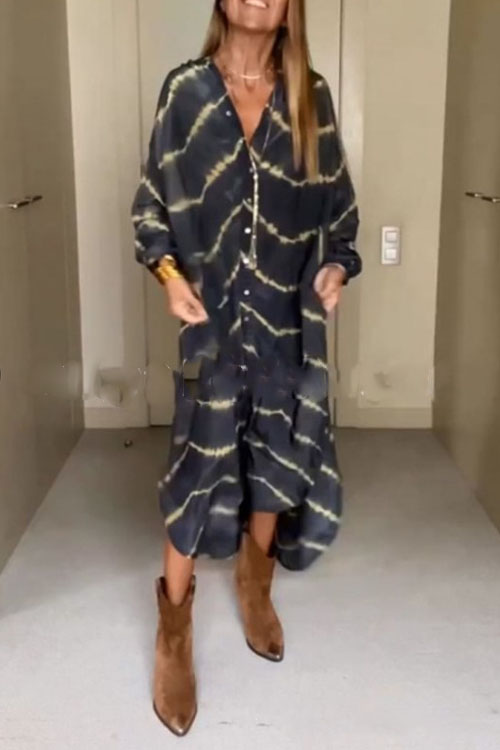 Kathiadress Plus Size Luźna długa spódnica z nadrukiem cyfrowym