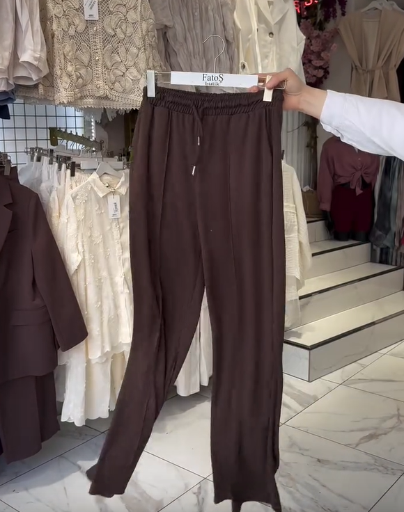 Komplet damskich spodni bawełnianych z długim rękawem i okrągłym dekoltem