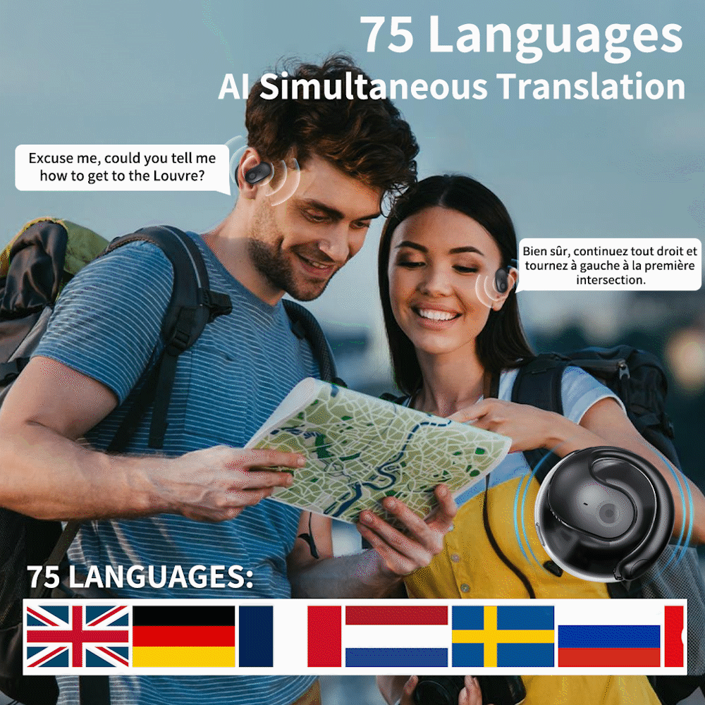 🏆Bestseller numer 1 ⏰ Ostatni dzień 💎 Słuchawki bezprzewodowe OWS Bluetooth 5.4 z tłumaczeniem AI (dla iOS i Androida)